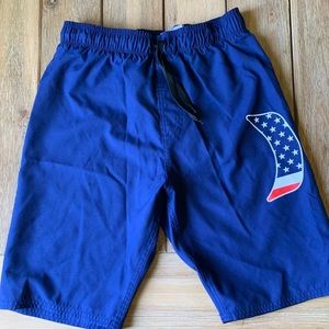 Boys navy Hurley swim trunks